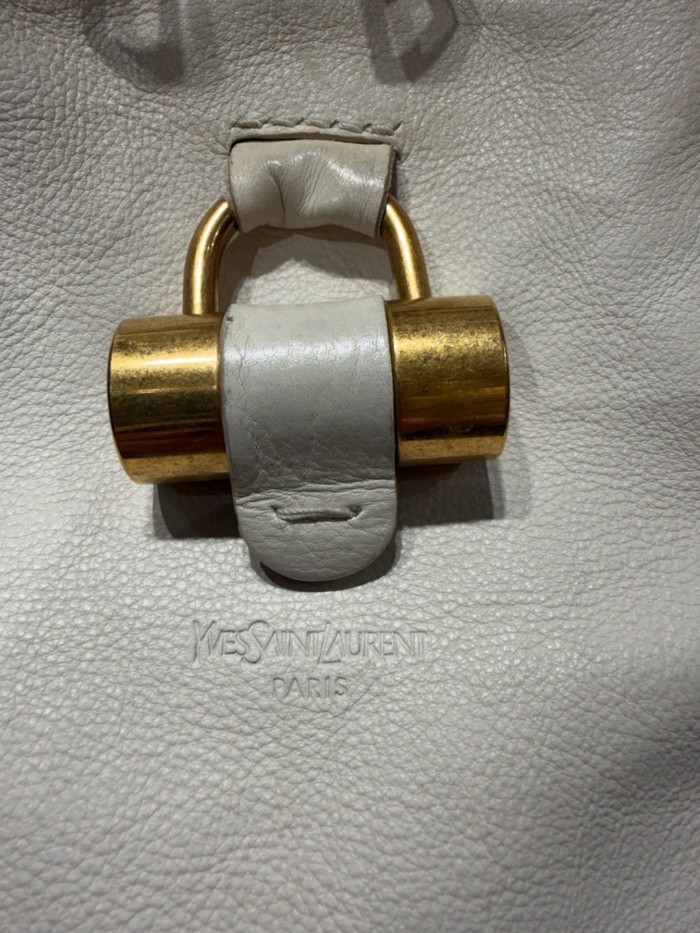 Yves Saint Laurent Muse Cream Leather Satchel with Gold Hardware - Picture 6 of 13